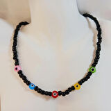 Renkli Nazar Boncuğu Kolyesi – Mini Renkli Nazar Boncuklu Choker Kolye - Nazar Boncuklu Kadın Kolye