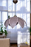 Rattan Desenli Lotus Tasarım Sarkıt Avize