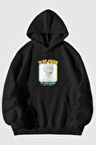 Rick Explaining Baskılı Unisex Siyah Kanguru Cepli Kapüşonlu Sweatshirt Hoodie | M