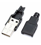 4 PİN USB ERKEK SOKET PLASTİK KAPAKLI BAĞLANTI