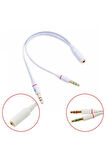 Kulaklık Mikrofon Çoklayıcı 3.5mm Splitter Swıtch Dönüştürücü