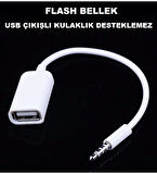 Usb To Aux Kablo Stereo Dişi Ses 3.5mm Mp3 Player ve Telefondan Araçta Müzik Dinleme