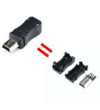 5 Pin Mini Usb Plastik Kapaklı Konnektör