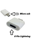 Iphone 8 Pin To Samsung Mikro Usb Çevirici Dönüştürücü Adaptör