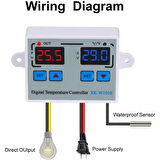 XK-W1010 Dijital Sıcaklık Kontrol Cihazı C/F 220V 10A Termostat Termometre