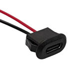 2 Pin Type C Usb Uzatma Kablosu-Syah