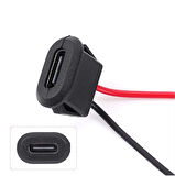 2 Pin Type C Usb Uzatma Kablosu-Syah