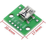 Mini Usb To Dip Çevirici Pcb Usb Haberleşme Deney Prototip 5V Usb