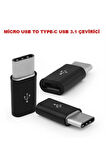 Usb 3.1 Type-c To Mikro Usb Şarj Çevirici Dönüştürücü Adaptör