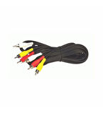 3RCA TO 3RCA TOS GÖRÜNTÜ SES KABLOSU ERKEK ERKEK SCART TV