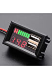 Dijital Akü Ölçer- Çift USB 12V-5V Dönüştürücü
