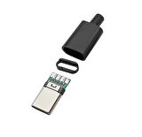 Type-c Usb 3.1 Şarj Soketi 24 Pin Erkek Fiş - Siyah