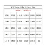 Direnç Seti 30 Çeşit 20şer Adet - 600 Adet (1/4W)