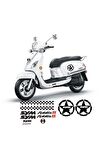  MOTOSİKLET Sağ/Sol Takım Sticker Set SİYAH Sym Fiddle3 Uyumlu