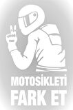  MOTOSİKLET Ön/Arka Takımi Fark Et Oto Cam Kaporta Sticker BEYAZ 15*9 CM