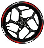 MOTOSİKLET YAMAHA Ön/Arka Takım BEYAZ yazılı  KIRMIZI Pençe Şerit