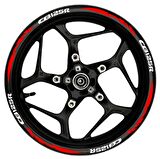 MOTOSİKLET CB125R Ön/Arka Takım BEYAZ yazılı  KIRMIZI Pençe Şerit