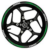 MOTOSİKLET HONDA Ön/Arka Takım BEYAZ yazılı  YEŞİL FOSFORLU Pençe Şerit