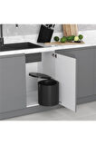 S-2253-B Siyah Çöp Kovası Otomatik Kapak 10 Litre