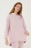S-3993 Pamuk Kumaş Garnili Kanguru Cep Detaylı Oversize Sweatshirt Takım