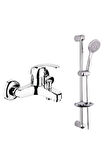 ŞENPRES YAĞIZ SÜRGÜLÜ DUŞ SETİ S-61033 + ŞENPRES DURU MİX BANYO BATARYASI S-40141