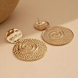 Vintage Geometrik Desenli Küpe