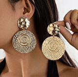 Vintage Geometrik Desenli Küpe