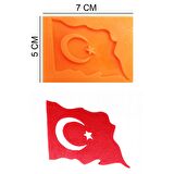 Türk Bayrağı Silikon Şeker Hamuru, Sabun, Mum Kalıp