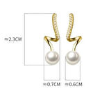 Zarif Kıvrımlı İnci Model Küpe