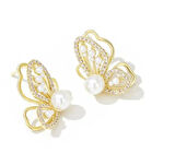 Zarif Kelebek Kanatlı İnci Model Küpe