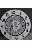 Ahşap  Bitcoin   Duvar Saati