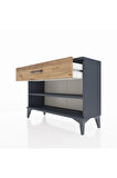 Arges Şifonyer Tek Raflı Tek Çekmeceli 88x30x64 Antrasit-Çam