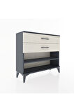 Arges Şifonyer Tek Raflı 2 Çekmeceli 88x30x80 Antrasit-Aytaşı