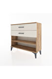Arges Şifonyer Tek Raflı 2 Çekmeceli 88x30x80 Çam-Aytaşı