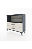 Arges Şifonyer 2 Raflı 2 Çekmeceli 88x30x80 Antrasit-Aytaşı