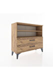 Arges Şifonyer 2 Raflı 2 Çekmeceli 88x30x80 Çam-Çam
