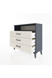 Arges Şifonyer Tek Raflı 3 Çekmeceli 88x30x80 Antrasit-Aytaşı