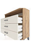 Arges Şifonyer Tek Raflı 3 Çekmeceli 88x30x80 Çam-Aytaşı