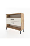 Arges Şifonyer Tek Raflı 2 Çekmeceli 88x30x80 Çam-Aytaşı