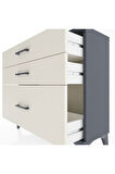 Arges Şifonyer 3 Çekmeceli 88x30x80 Antrasit-Aytaşı