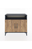 Arges Şifonyer 2 Raflı 2 Kapaklı 88x30x80 Antrasit-Çam