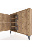 Arges Şifonyer 3 Raflı 4 Kapaklı 88x30x80 Çam-Çam