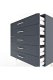 Arges Şifonyer 5 Çekmeceli 88x30x96 Antrasit-Antrasit