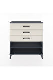 Arges Şifonyer Tek Raflı 3 Çekmeceli 88x30x96 Antrasit-Aytaşı