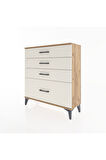 Arges Şifonyer 4 Çekmeceli 88x30x96 Çam-Aytaşı