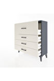 Arges Şifonyer 4 Çekmeceli 88x30x96 Antrasit-Aytaşı