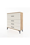 Arges Şifonyer 4 Çekmeceli 88x30x96 Çam-Aytaşı