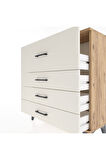 Arges Şifonyer 4 Çekmeceli 88x30x96 Çam-Aytaşı
