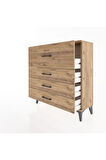 Arges Şifonyer 4 Çekmeceli 88x30x96 Çam-Çam