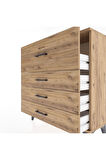 Arges Şifonyer 4 Çekmeceli 88x30x96 Çam-Çam